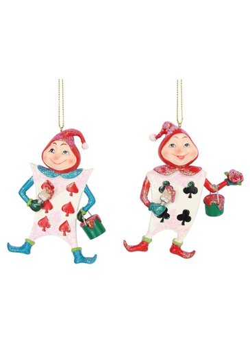 The Playing Card Elf Hanging Decoration from Gisela Graham combines a playful elf character with a distinctive playing card theme. Its unusual design brings personality to festive displays, making it an eye-catching addition to a Christmas tree or seasonal arrangement. A fun choice for anyone who enjoys characterful decorations and wants to add something a little different to their festive collection.